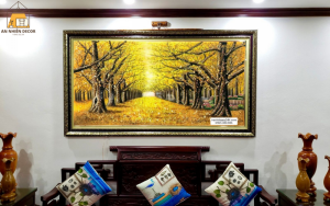 Tranh pong thuỷ mệnh kim mùa thu vàng